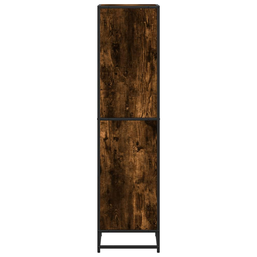 Boekenkast 40x35x139 cm bewerkt hout gerookt eikenkleurig