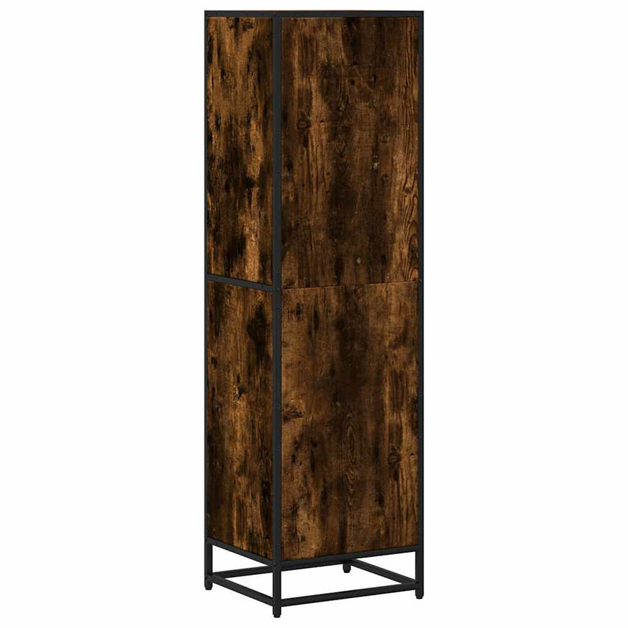 Boekenkast 40x35x139 cm bewerkt hout gerookt eikenkleurig