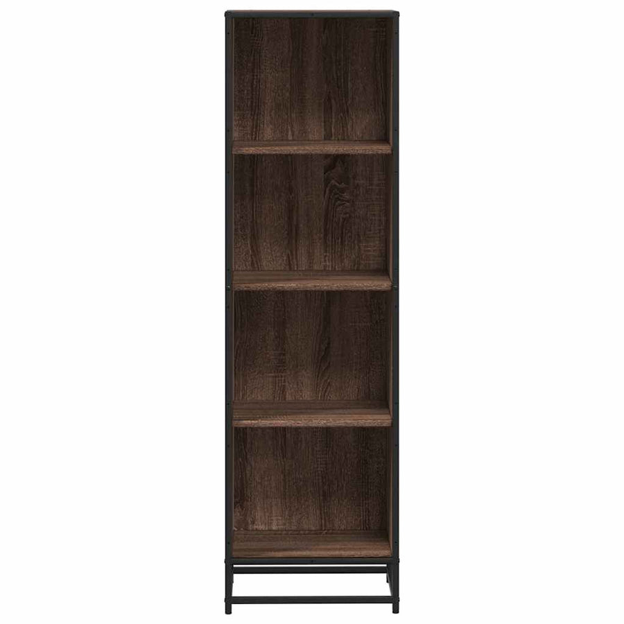 Boekenkast 40x35x139 cm bewerkt hout bruin eikenkleur