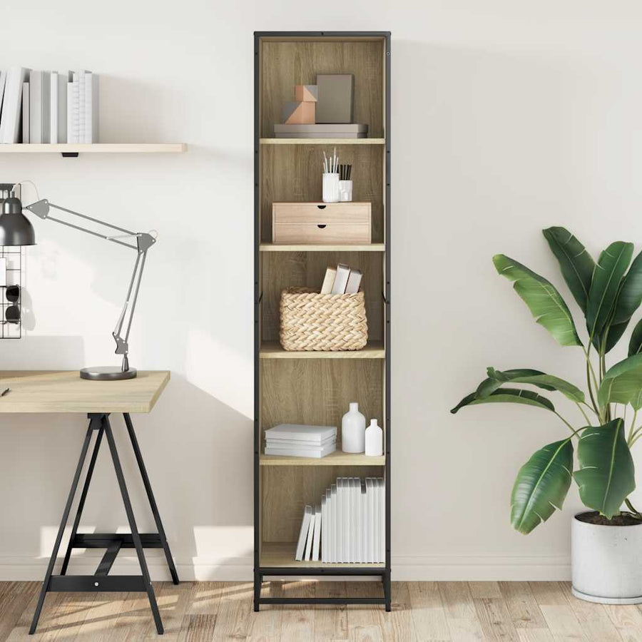 Boekenkast 40x35x170,5 cm bewerkt hout sonoma eikenkleurig