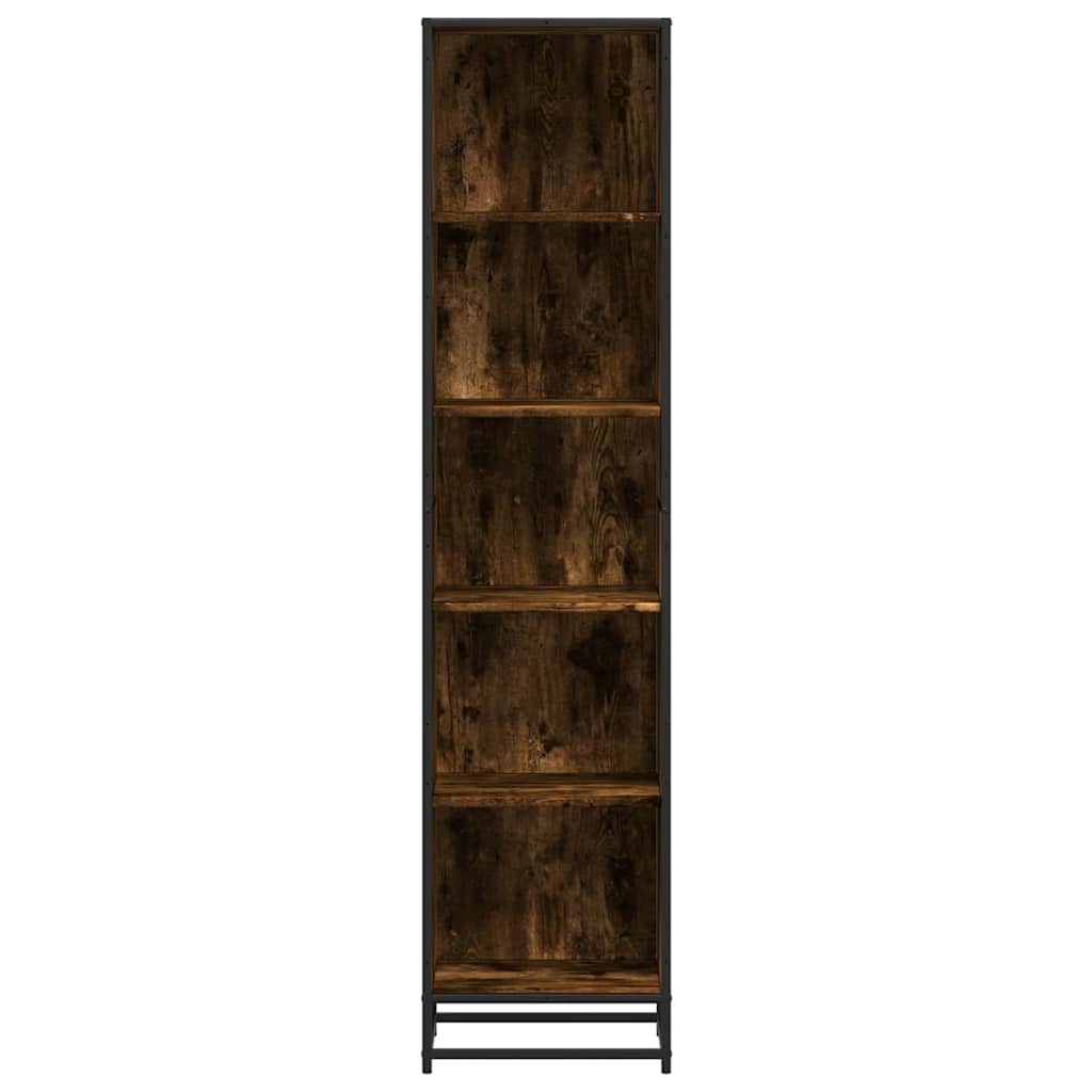 Boekenkast 40x35x170,5 cm bewerkt hout gerookt eikenkleurig