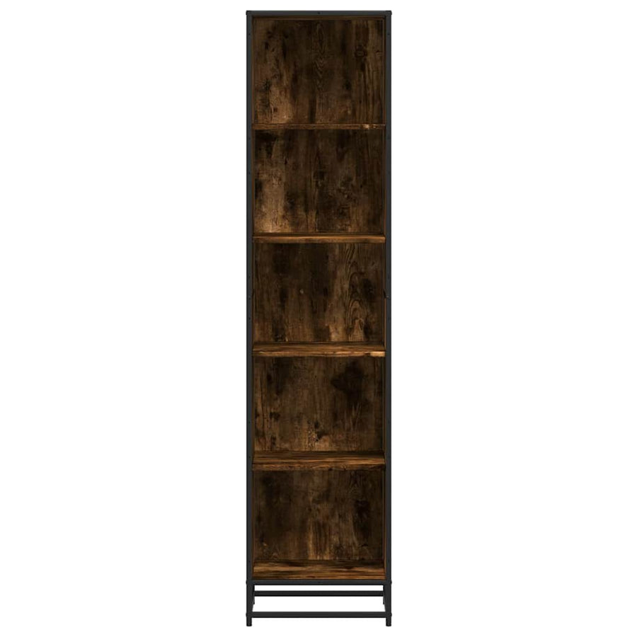 Boekenkast 40x35x170,5 cm bewerkt hout gerookt eikenkleurig