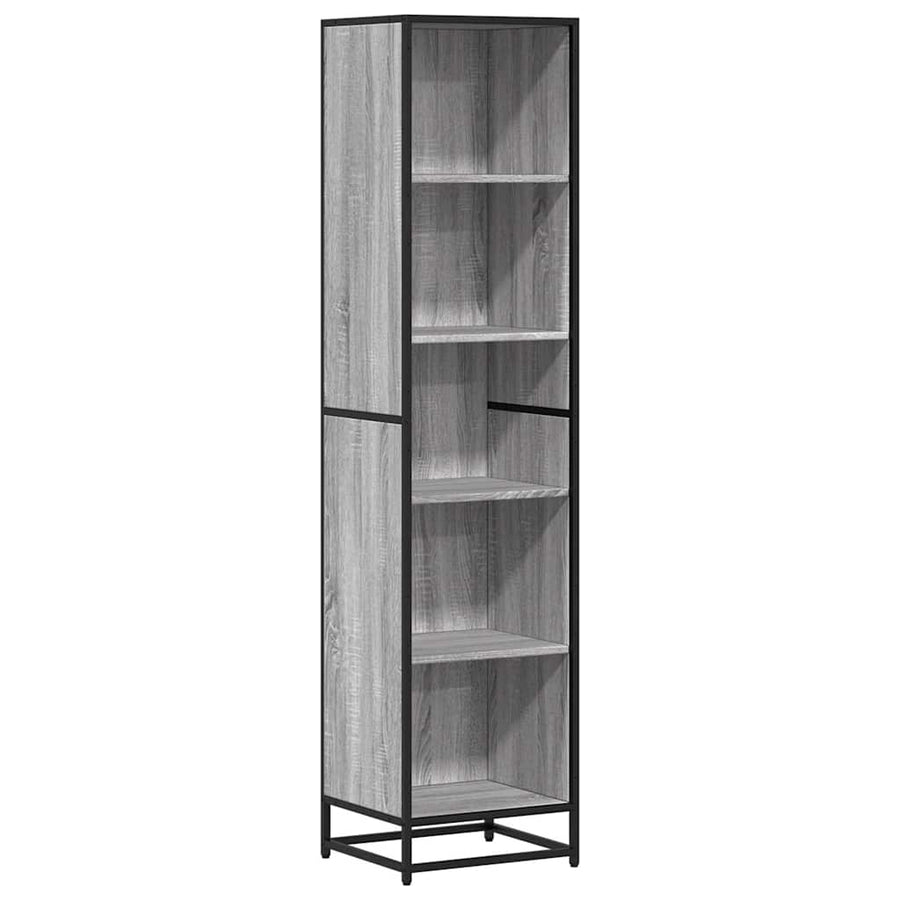 Boekenkast 40x35x170,5 cm bewerkt hout grijs sonoma eikenkleur