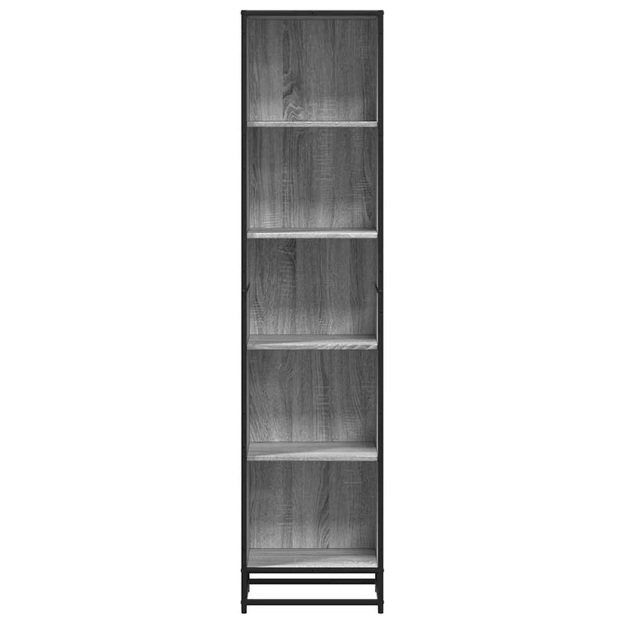 Boekenkast 40x35x170,5 cm bewerkt hout grijs sonoma eikenkleur