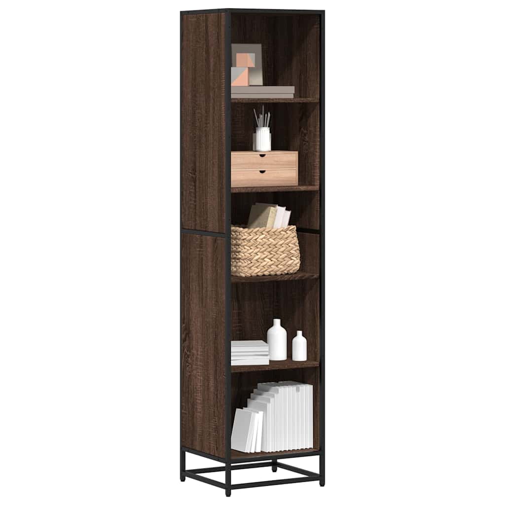 Boekenkast 40x35x170,5 cm bewerkt hout bruin eikenkleur