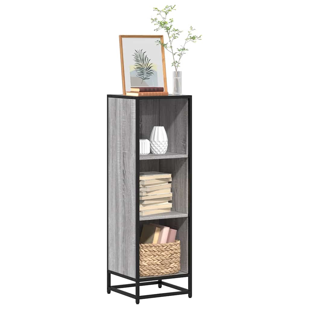 Boekenkast 33,5x33x107,5 bewerkt hout grijs sonoma eikenkleur
