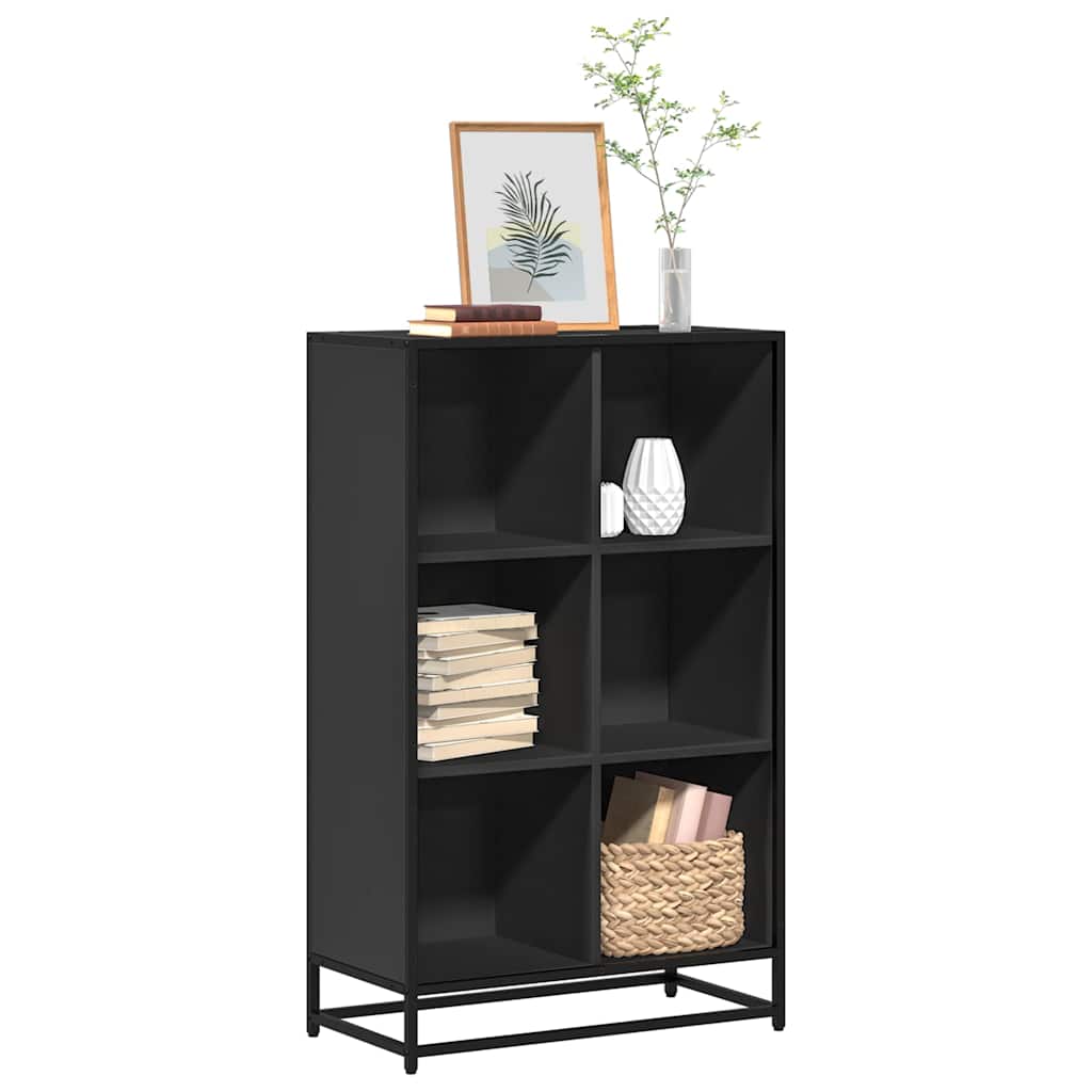 Boekenkast 65,5x33x107,5 cm bewerkt hout zwart