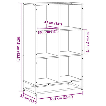 Boekenkast 65,5x33x107,5 cm bewerkt hout sonoma eikenkleurig