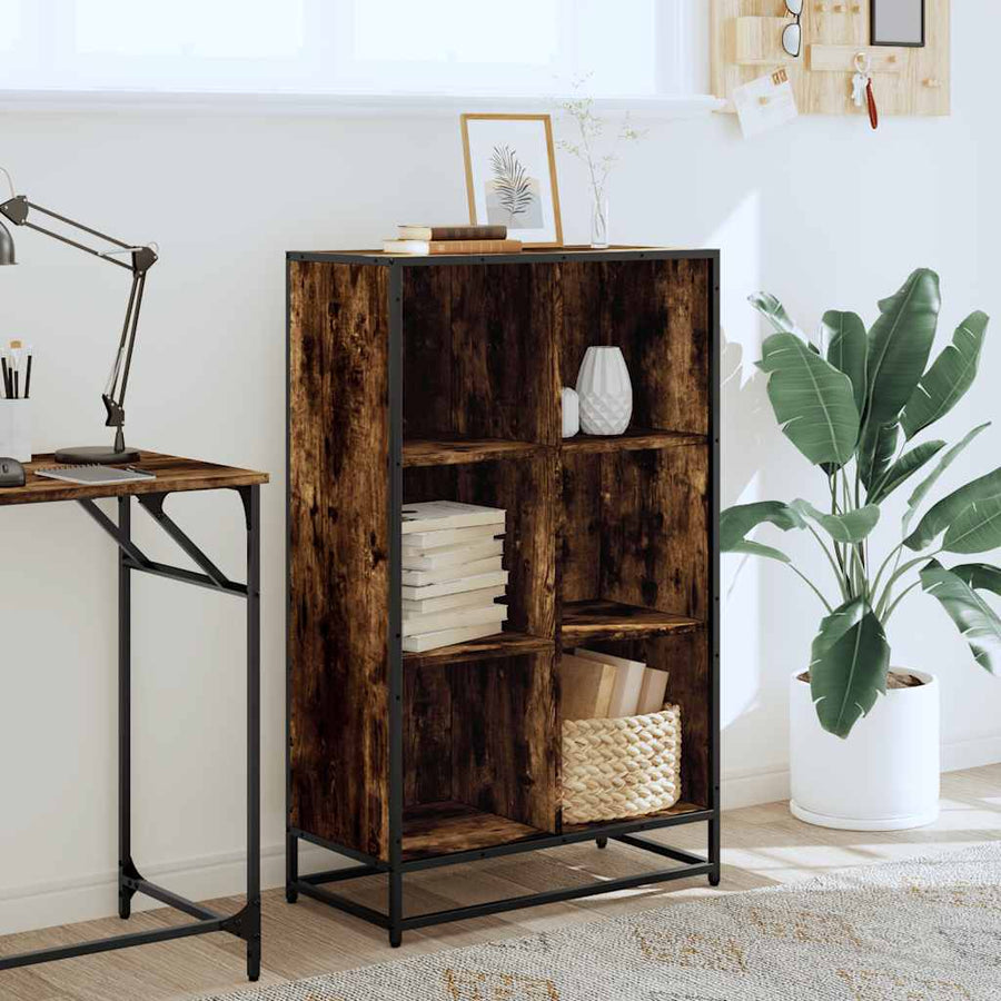 Boekenkast 65,5x33x107,5 cm bewerkt hout gerookt eikenkleurig