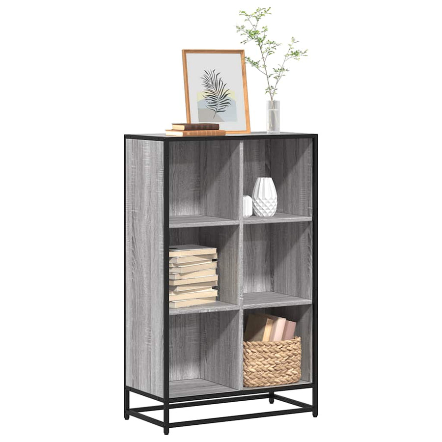 Boekenkast 65,5x33x107,5cm bewerkt hout grijs sonoma eikenkleur
