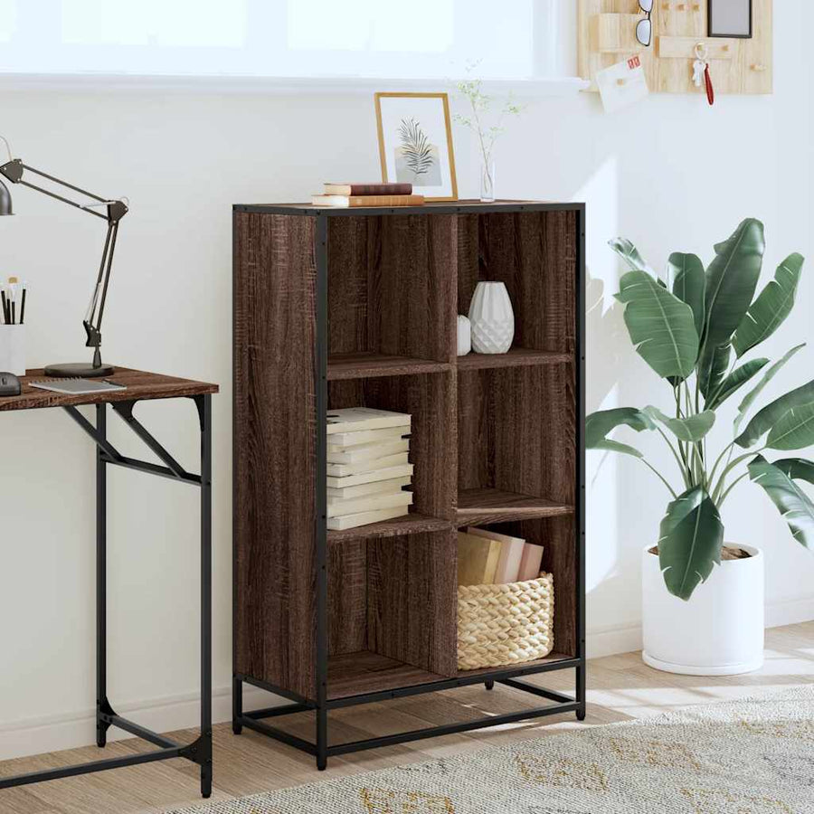 Boekenkast 65,5x33x107,5 cm bewerkt hout bruin eikenkleur