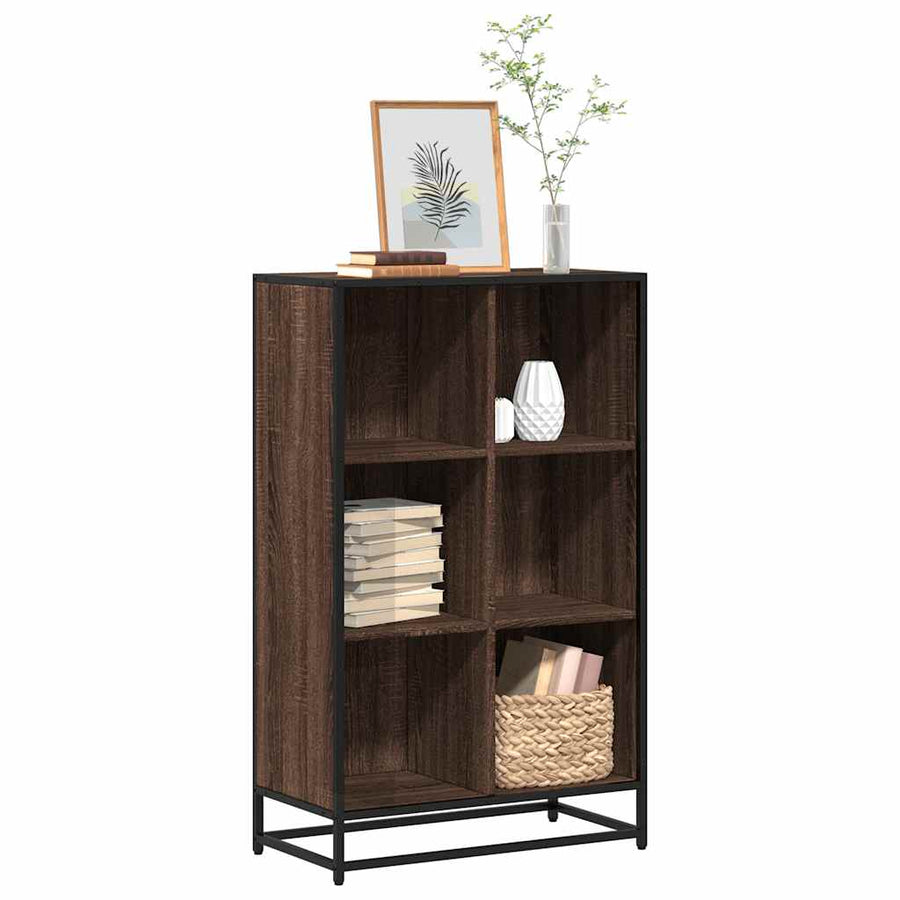 Boekenkast 65,5x33x107,5 cm bewerkt hout bruin eikenkleur