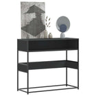 Console Table 90x35x80 cm Carved Wood Black