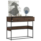 Wandtafel 90x35x80 cm bewerkt hout bruin