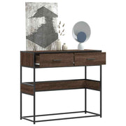 Wandtafel 90x35x80 cm bewerkt hout bruin
