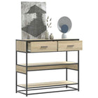 Wandtafel 90x35x80 cm bewerkt hout sonoma eiken
