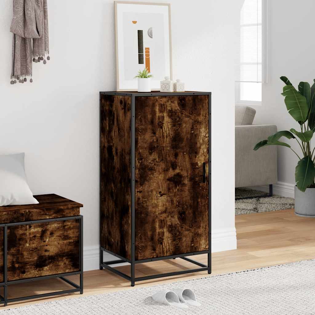 Schoenenrek 48x38x97,5 cm bewerkt hout gerookt eikenkleurig