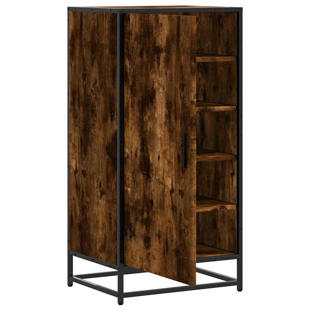 Schoenenrek 48x38x97,5 cm bewerkt hout gerookt eikenkleurig