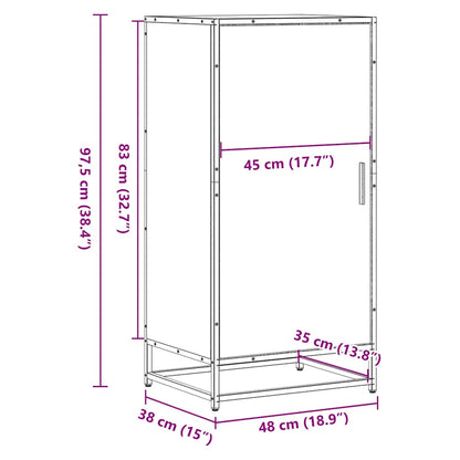 Schoenenrek 48x38x97,5 cm bewerkt hout gerookt eikenkleurig