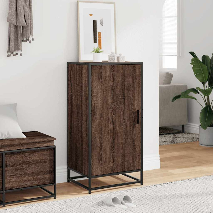 Schoenenrek 48x38x97,5 cm bewerkt hout bruin eikenkleurig