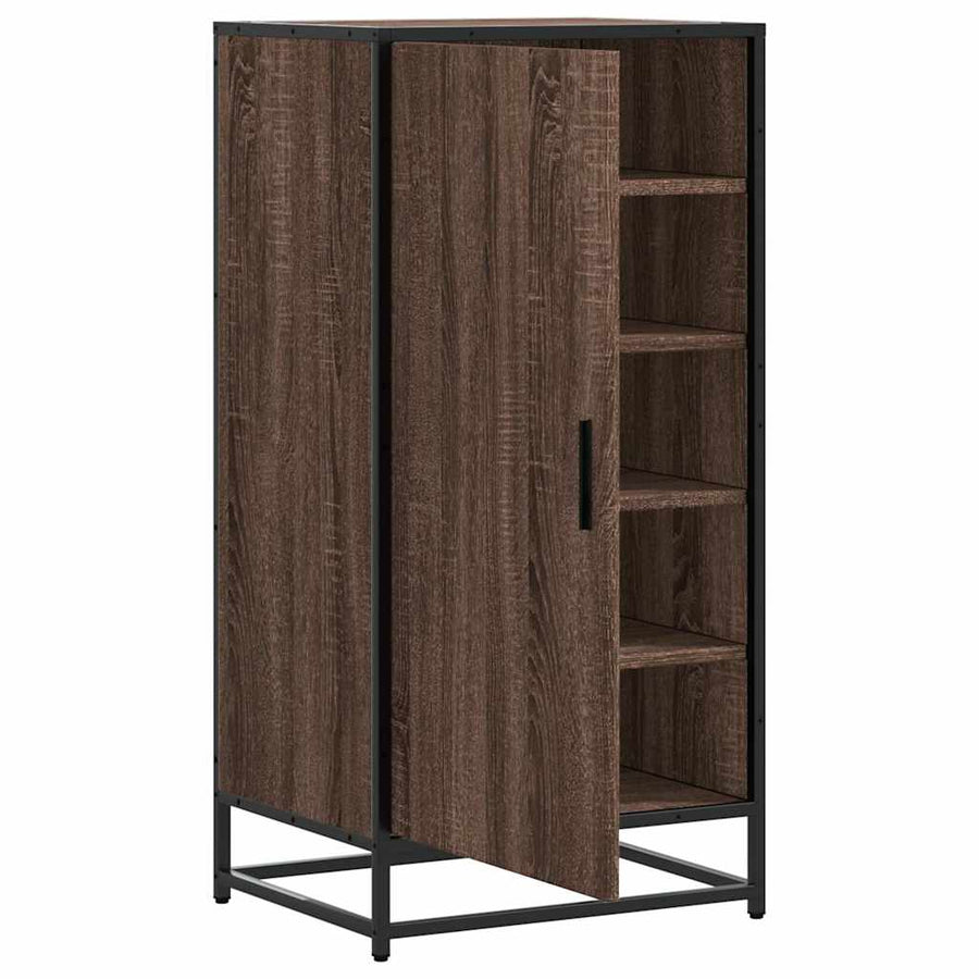 Schoenenrek 48x38x97,5 cm bewerkt hout bruin eikenkleurig