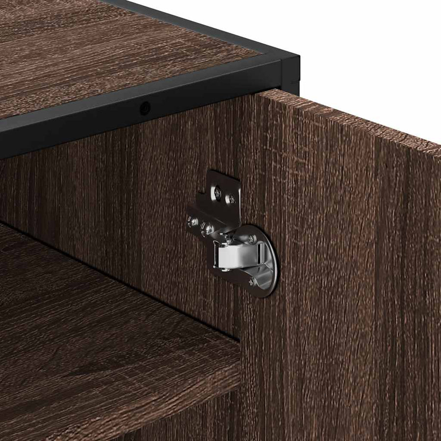 Schoenenrek 48x38x97,5 cm bewerkt hout bruin eikenkleurig
