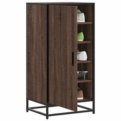 Schoenenrek 48x38x97,5 cm bewerkt hout bruin eikenkleurig