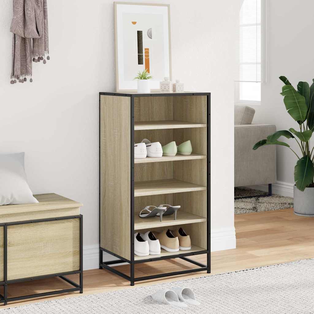Schoenenrek 48x38x97,5 cm bewerkt hout sonoma eikenkleurig