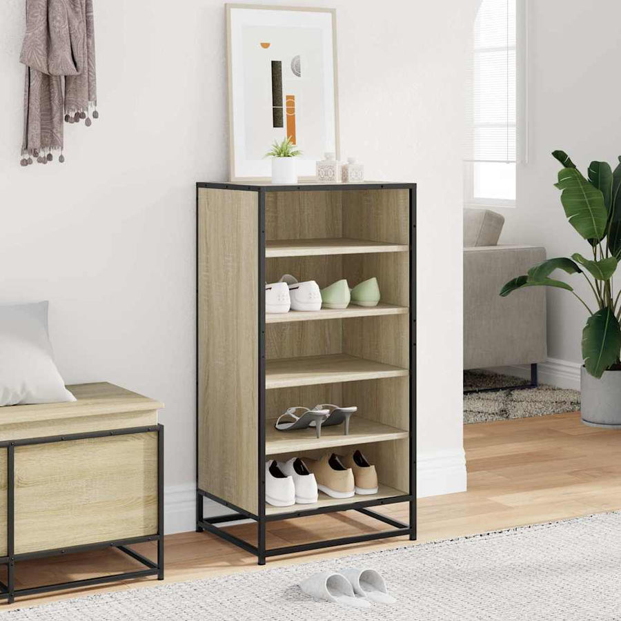 Schoenenrek 48x38x97,5 cm bewerkt hout sonoma eikenkleurig