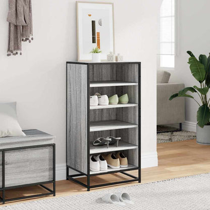 Schoenenrek 48x38x97,5 cm bewerkt hout grijs sonoma eikenkleur