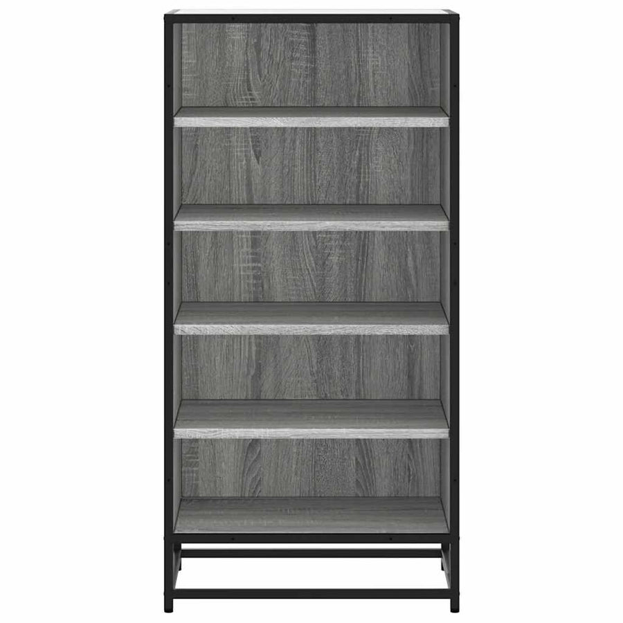 Schoenenrek 48x38x97,5 cm bewerkt hout grijs sonoma eikenkleur