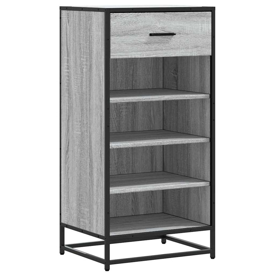 Schoenenrek 48x38x97,5 cm bewerkt hout grijs sonoma eikenkleur