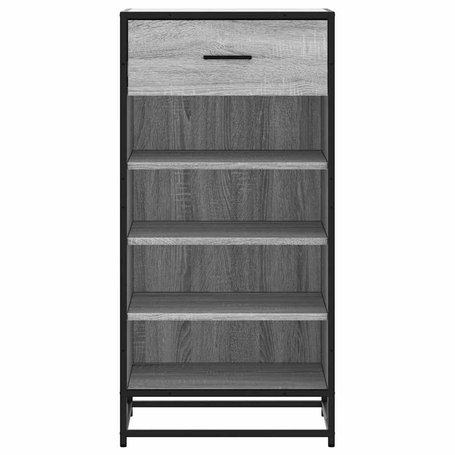 Schoenenrek 48x38x97,5 cm bewerkt hout grijs sonoma eikenkleur