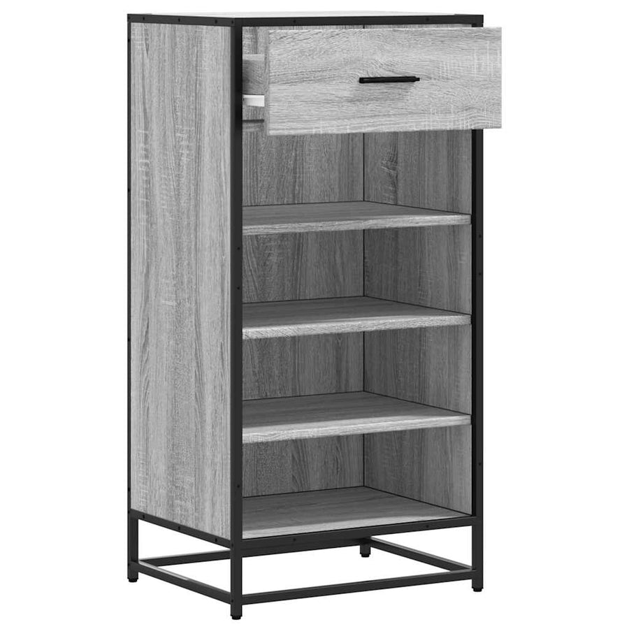 Schoenenrek 48x38x97,5 cm bewerkt hout grijs sonoma eikenkleur