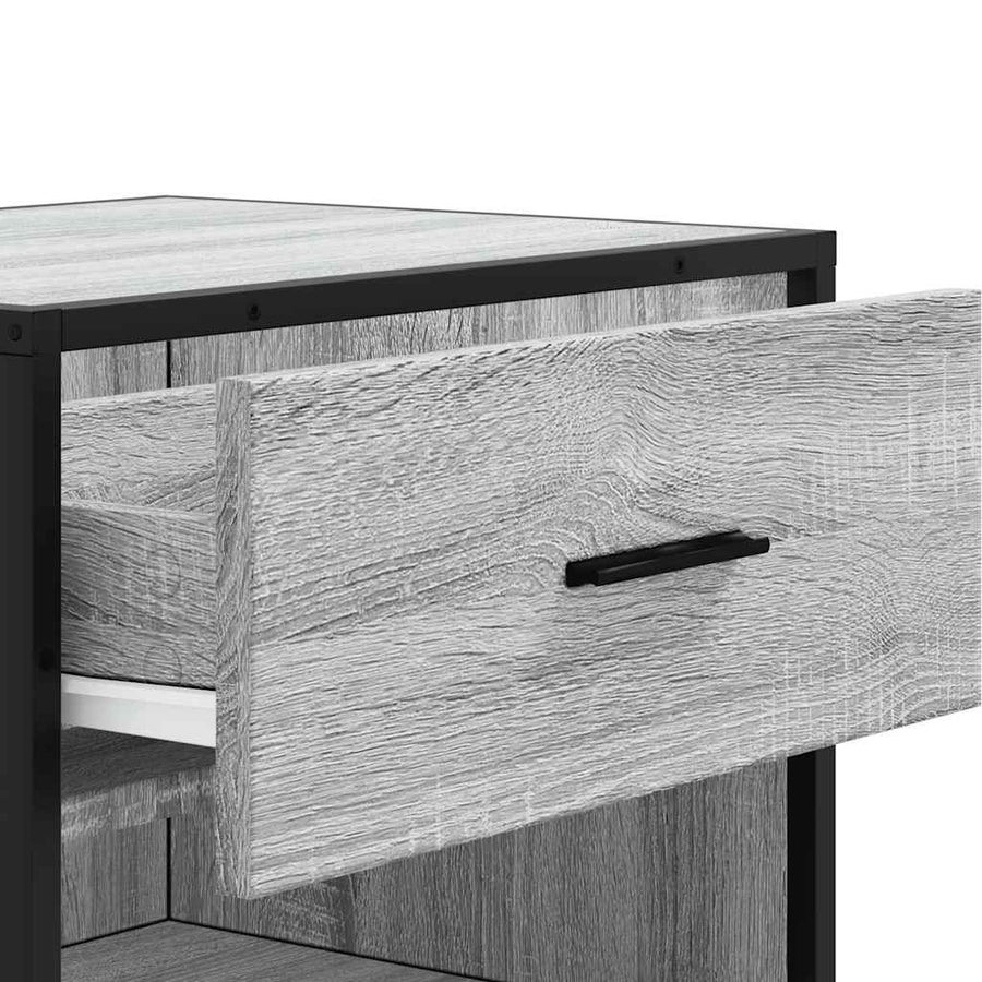 Schoenenrek 48x38x97,5 cm bewerkt hout grijs sonoma eikenkleur