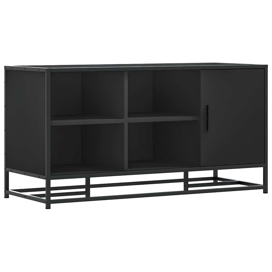 Schoenenbank 100x40x53,5 cm bewerkt hout en metaal zwart