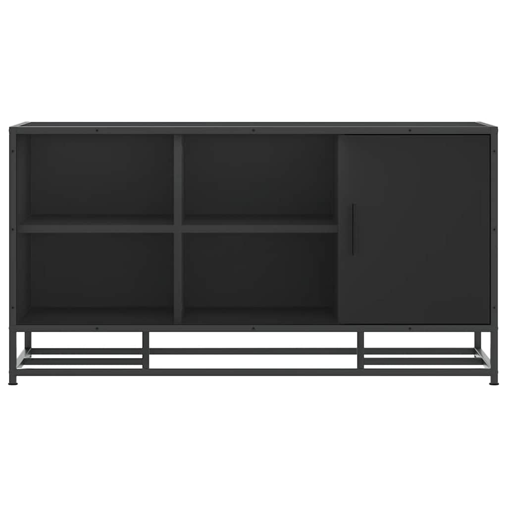 Schoenenbank 100x40x53,5 cm bewerkt hout en metaal zwart