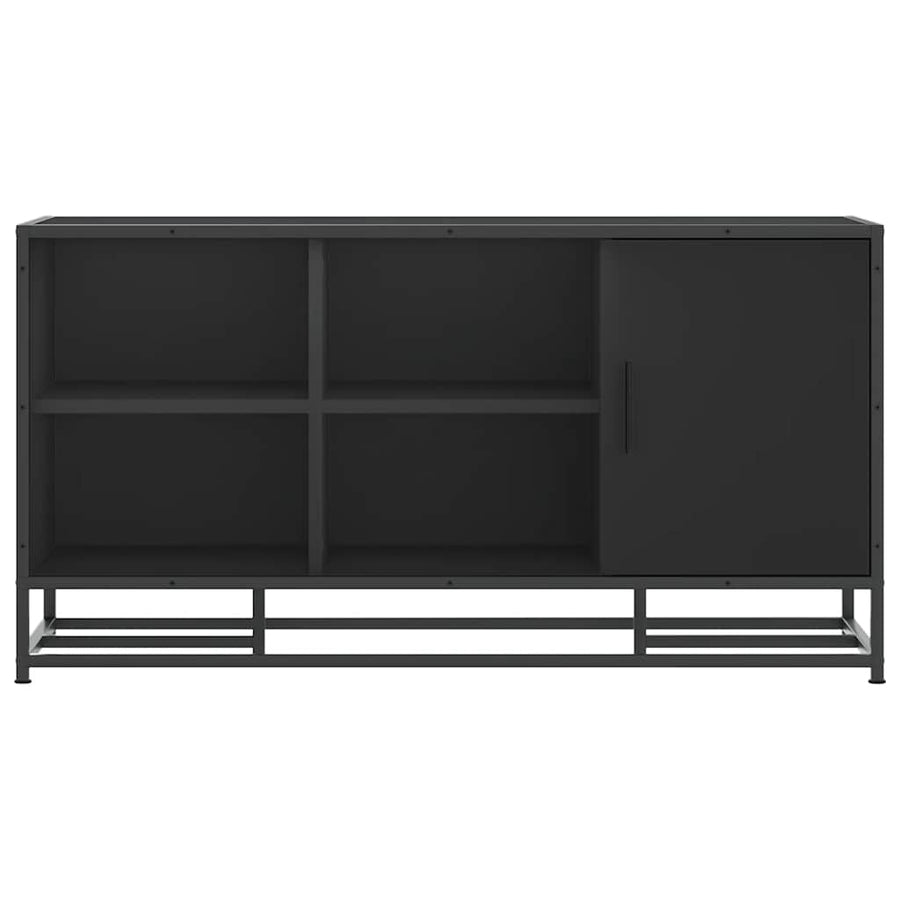 Schoenenbank 100x40x53,5 cm bewerkt hout en metaal zwart