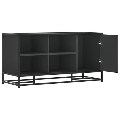 Schoenenbank 100x40x53,5 cm bewerkt hout en metaal zwart