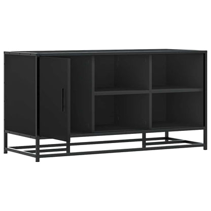 Schoenenbank 100x40x53,5 cm bewerkt hout en metaal zwart