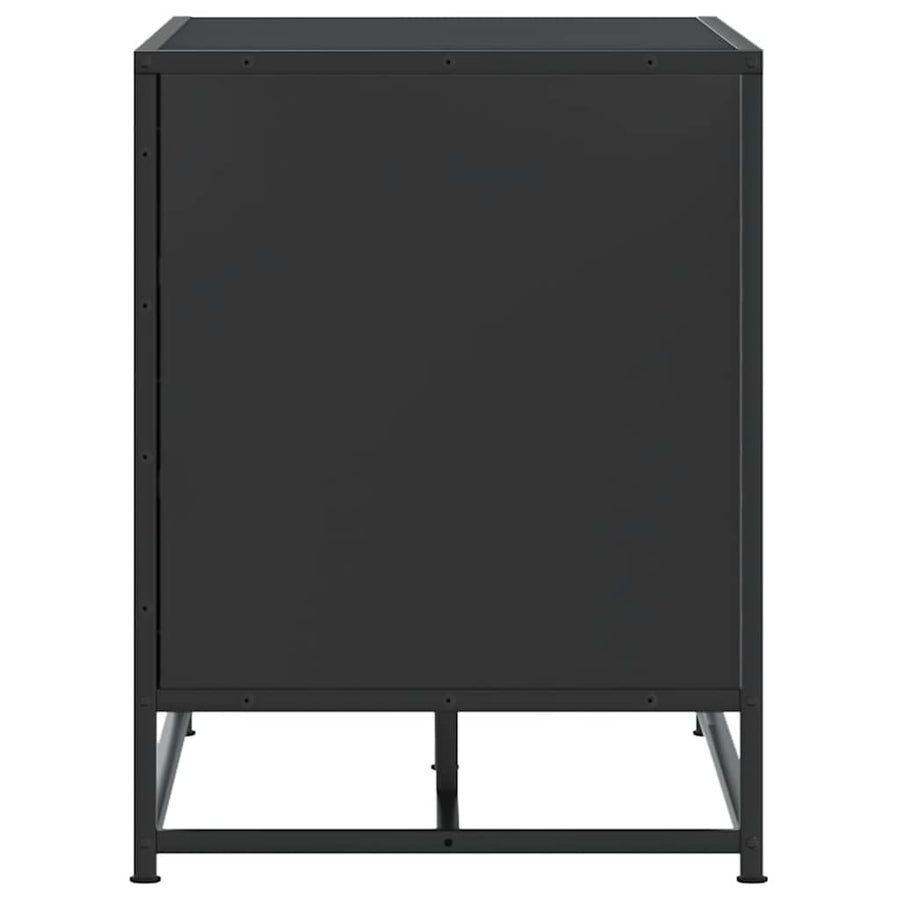 Schoenenbank 100x40x53,5 cm bewerkt hout en metaal zwart