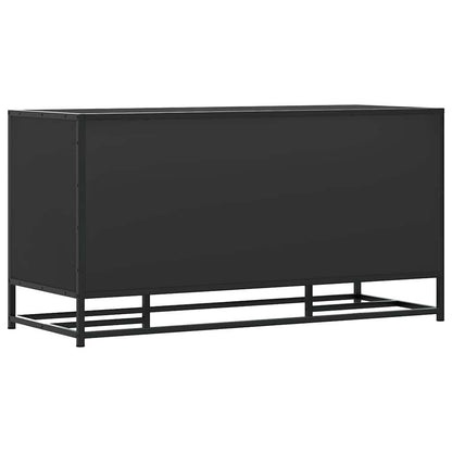 Schoenenbank 100x40x53,5 cm bewerkt hout en metaal zwart