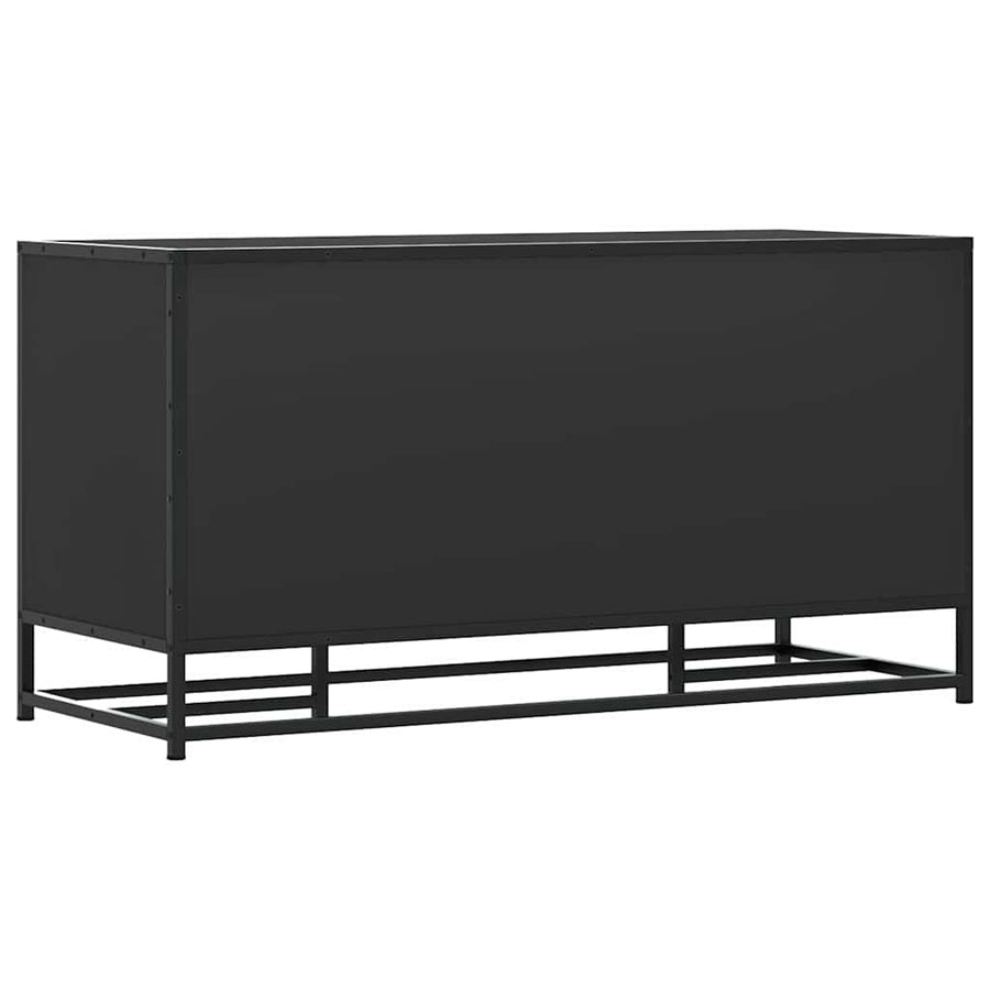 Schoenenbank 100x40x53,5 cm bewerkt hout en metaal zwart