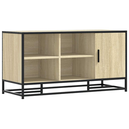 Schoenenbank 100x40x53,5 cm bewerkt hout en metaal sonoma eiken