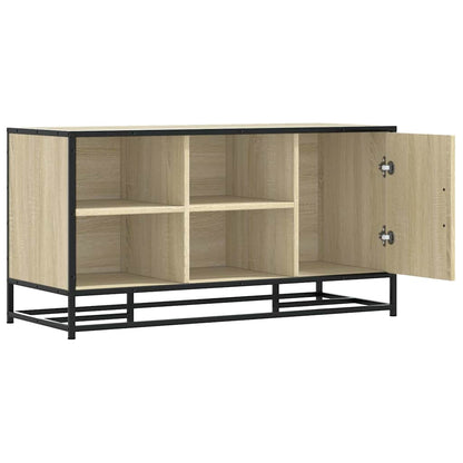 Schoenenbank 100x40x53,5 cm bewerkt hout en metaal sonoma eiken