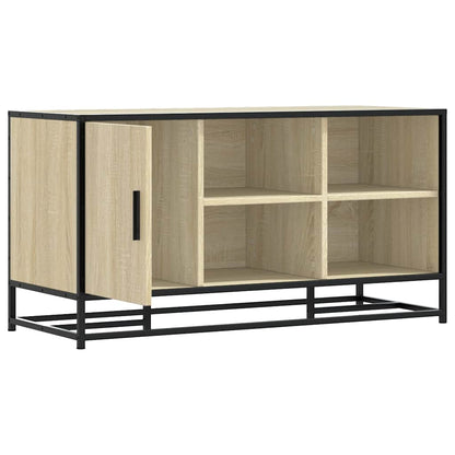 Schoenenbank 100x40x53,5 cm bewerkt hout en metaal sonoma eiken