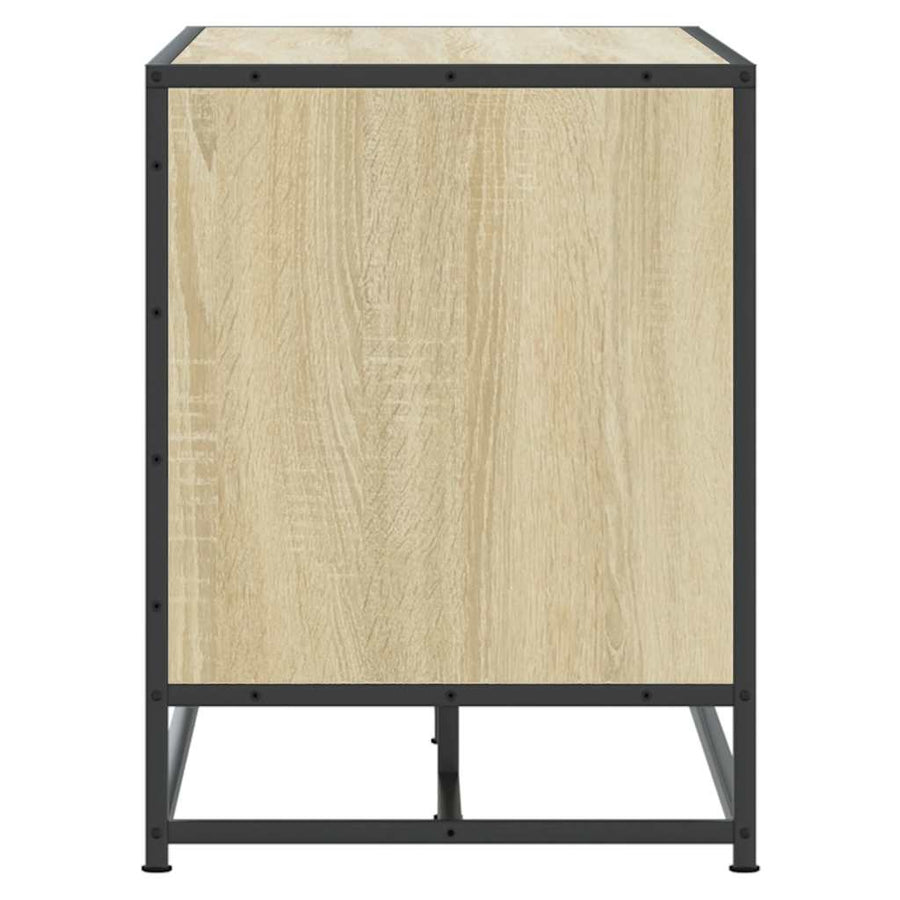 Schoenenbank 100x40x53,5 cm bewerkt hout en metaal sonoma eiken