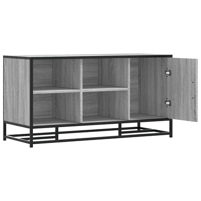 Schoenenbank 100x40x53,5 cm bewerkt hout en metaal grijs sonoma