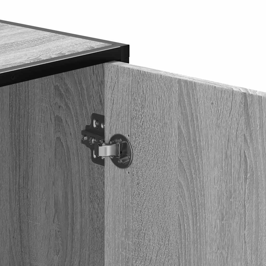Schoenenbank 100x40x53,5 cm bewerkt hout en metaal grijs sonoma