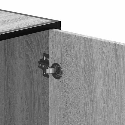 Schoenenbank 100x40x53,5 cm bewerkt hout en metaal grijs sonoma